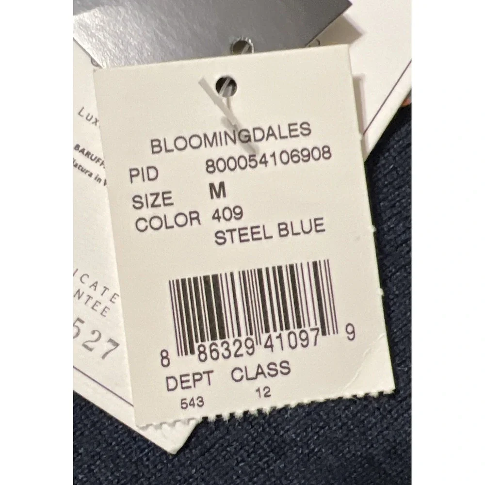 Bloomingdale's The Men's Store 100% Merino Wool Steel Blue Sweater Sz Medium NWT